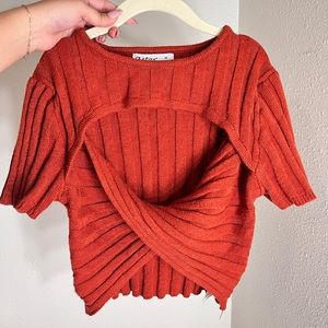 Knitted orange crop top
